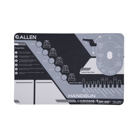 ALLEN CO Krome Handgun Shooting Range & Cleaning Mat, 16.5 in. L x 11 in. W, Black/Gray 70547